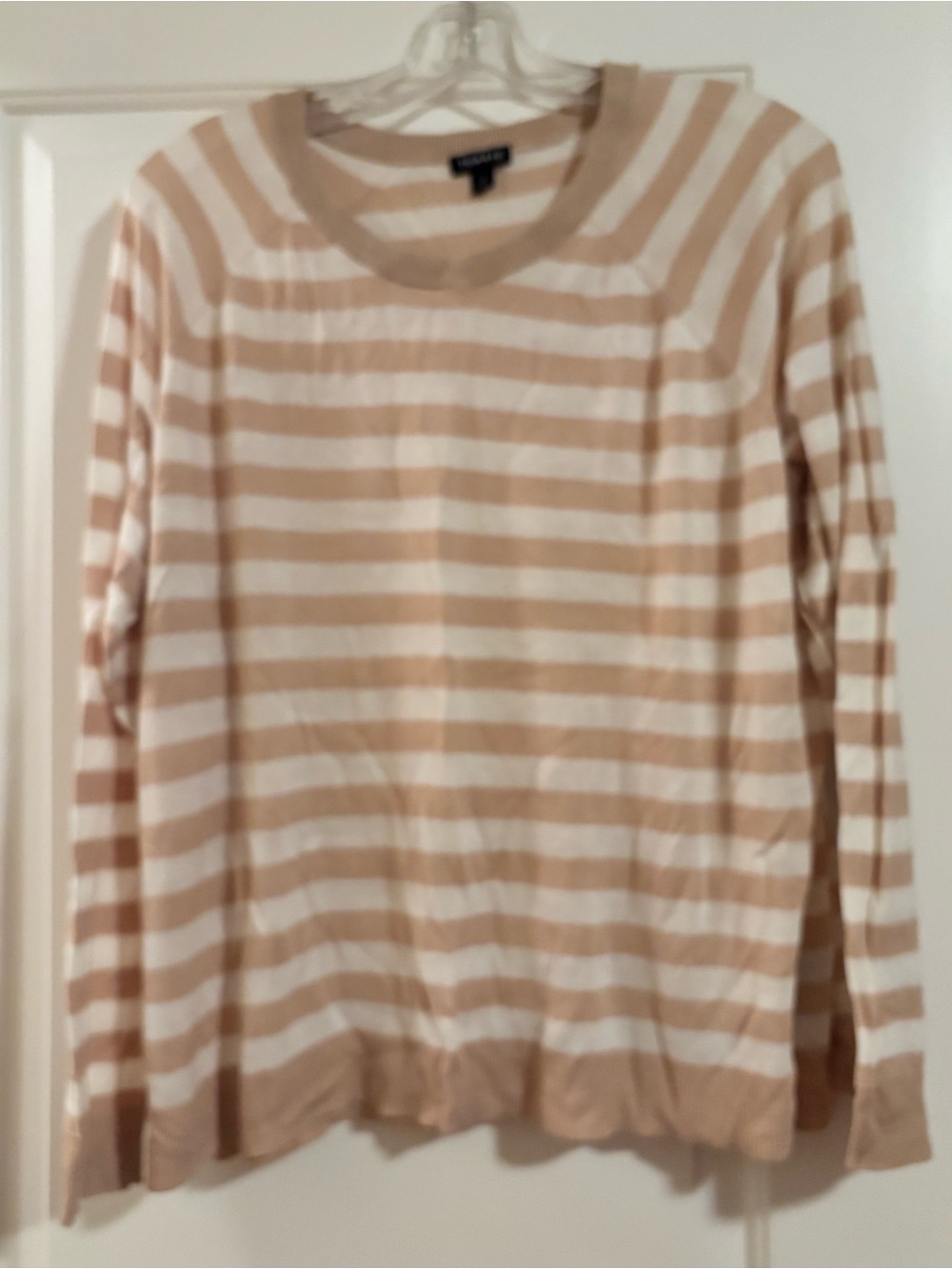 torrid Beige and White Striped Sweater